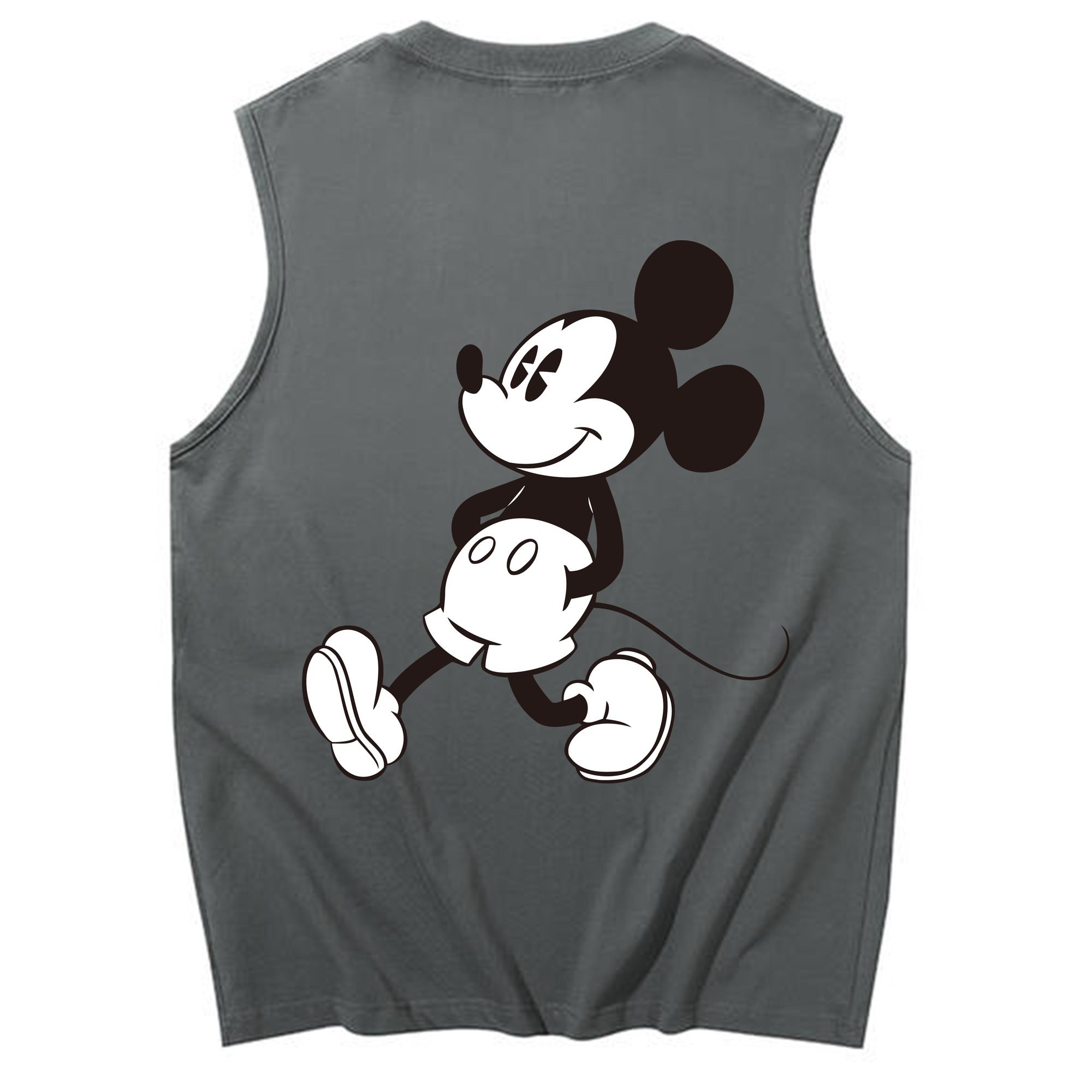 ミッキーマウス Mickey Mouse コットン100％タンクトップ（背面プリント）